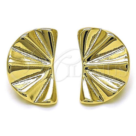 Oro Laminado Stud Earring, Gold Filled Style Polished, Golden Finish, 02.418.0001