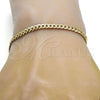 Gold Tone Basic Bracelet, Pave Cuban Design, Polished, Golden Finish, 04.242.0035.08GT