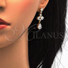 Oro Laminado Necklace and Earring, Gold Filled Style Teardrop Design, with White Cubic Zirconia, Polished, Golden Finish, 06.221.0005