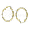 Oro Laminado Medium Hoop, Gold Filled Style Diamond Cutting Finish, Golden Finish, 02.213.0240.25