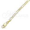 Oro Laminado Basic Bracelet, Gold Filled Style Figaro Design, Polished, Golden Finish, 04.213.0241.07