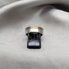 Stainless Steel Mens Ring, Double Design, with White Crystal, Polished, Golden Finish, 01.63.0652.08