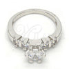 Rhodium Plated Multi Stone Ring, with White Cubic Zirconia, Polished, Rhodium Finish, 01.99.0050.1.08 (Size 8)