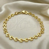 Oro Laminado Fancy Anklet, Gold Filled Style Polished, Golden Finish, 03.210.0064.10