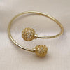 Oro Laminado Individual Bangle, Gold Filled Style Ball Design, Diamond Cutting Finish, Golden Finish, 07.170.0067