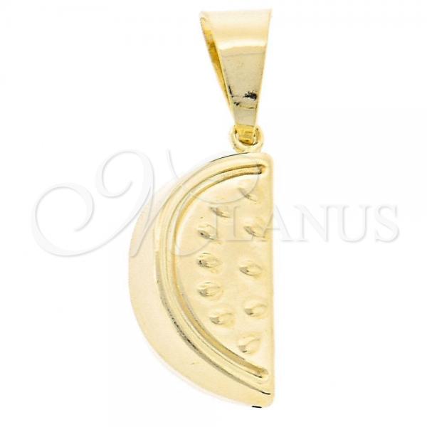 Oro Laminado Fancy Pendant, Gold Filled Style Watermelon Design, Golden Finish, 45.019