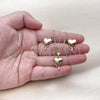 Oro Laminado Earring and Pendant Adult Set, Gold Filled Style Heart Design, Polished, Golden Finish, 10.156.0523