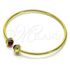 Oro Laminado Individual Bangle, Gold Filled Style with Garnet Crystal and White Micro Pave, Polished, Golden Finish, 07.341.0049.1