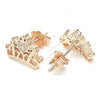 Sterling Silver Stud Earring, Crown Design, with White Cubic Zirconia, Polished, Rose Gold Finish, 02.336.0178.1