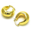 Oro Laminado Small Hoop, Gold Filled Style Hollow Design, Polished, Golden Finish, 02.163.0166.20
