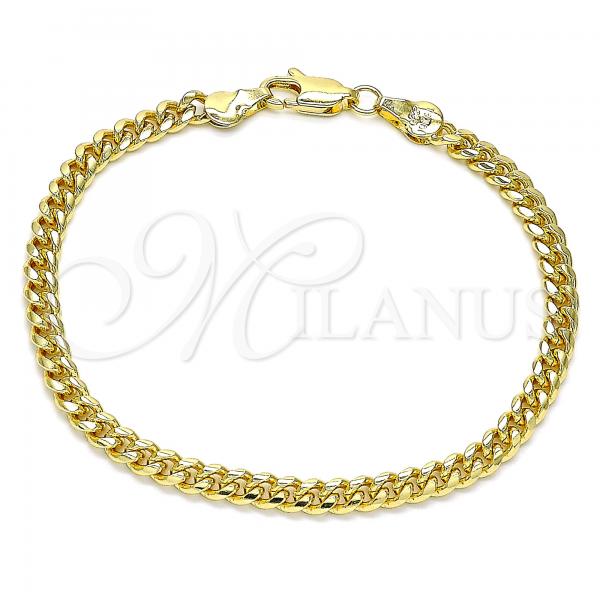 Oro Laminado Basic Bracelet, Gold Filled Style Miami Cuban Design, Polished, Golden Finish, 5.223.013.07