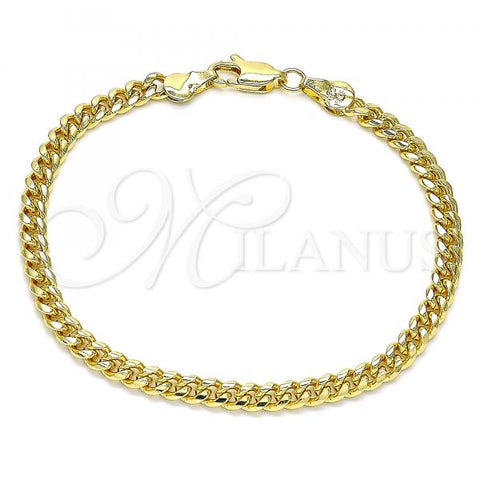 Oro Laminado Basic Bracelet, Gold Filled Style Miami Cuban Design, Polished, Golden Finish, 5.223.013.07