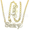 Oro Laminado Necklace and Bracelet, Gold Filled Style Polished, Golden Finish, 06.63.0240