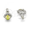 Rhodium Plated Stud Earring, with Luminous Green Swarovski Crystals and White Cubic Zirconia, Polished, Rhodium Finish, 02.26.0145.1
