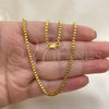 Oro Laminado Basic Necklace, Gold Filled Style Box Design, Polished, Golden Finish, 04.317.0005.18