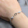 Sterling Silver Fancy Bracelet, Heart and Elephant Design, Polished, Silver Finish, 03.409.0128.07