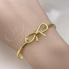 Oro Laminado Individual Bangle, Gold Filled Style Bow Design, Polished, Golden Finish, 07.341.0061.04