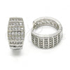 Rhodium Plated Huggie Hoop, with White Cubic Zirconia, Polished, Rhodium Finish, 02.210.0099.1.15