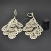 Oro Laminado Chandelier Earring, Gold Filled Style Teardrop Design, with White Cubic Zirconia, Diamond Cutting Finish, Golden Finish, 5.069.003.1