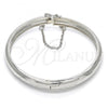 Rhodium Plated Individual Bangle, Diamond Cutting Finish, Rhodium Finish, 07.168.0015.05 (08 MM Thickness, Size 5 - 2.50 Diameter)