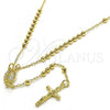 Oro Laminado Thin Rosary, Gold Filled Style Guadalupe and Crucifix Design, Polished, Golden Finish, 09.197.0001.18