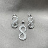 Sterling Silver Earring and Pendant Adult Set, Infinite Design, Polished, Silver Finish, 10.398.0018