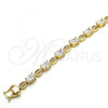 Oro Laminado Tennis Bracelet, Gold Filled Style with White Cubic Zirconia, Polished, Golden Finish, 03.210.0069.08