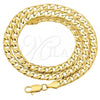 Oro Laminado Basic Necklace, Gold Filled Style Curb Design, Polished, Golden Finish, 5.222.004.18