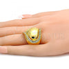 Oro Laminado Multi Stone Ring, Gold Filled Style with White Crystal, Polished, Golden Finish, 01.241.0024.07 (Size 7)