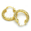 Oro Laminado Small Hoop, Gold Filled Style Diamond Cutting Finish, Golden Finish, 02.100.0043.25