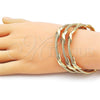 Oro Laminado Trio Bangle, Gold Filled Style and Infinite Polished, Golden Finish, 07.282.0014