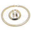 Oro Laminado Necklace, Bracelet and Earring, Gold Filled Style Polished, Golden Finish, 06.372.0062