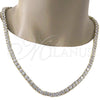Oro Laminado Fancy Necklace, Gold Filled Style with White Cubic Zirconia, Polished, Golden Finish, 04.284.0005.24