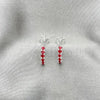 Sterling Silver Stud Earring, with Garnet Crystal, Polished, Silver Finish, 02.406.0017.03