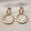 Oro Laminado Stud Earring, Gold Filled Style Polished, Golden Finish, 02.163.0376