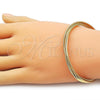 Oro Laminado Individual Bangle, Gold Filled Style Diamond Cutting Finish, Golden Finish, 07.170.0051