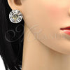 Oro Laminado Necklace and Earring, Gold Filled Style Spiral and Leaf Design, Polished, Two Tone, 06.59.0112