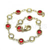 Oro Laminado Fancy Bracelet, Gold Filled Style with Garnet and White Crystal, Polished, Golden Finish, 03.63.2064.1.08