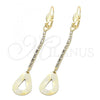 Oro Laminado Long Earring, Gold Filled Style Teardrop Design, with  Cubic Zirconia, Golden Finish, 5.104.017