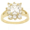 Oro Laminado Multi Stone Ring, Gold Filled Style with White Cubic Zirconia, Polished, Golden Finish, 5.055.008.07 (Size 7)