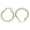 Oro Laminado Medium Hoop, Gold Filled Style Diamond Cutting Finish, Golden Finish, 02.213.0244.1.30