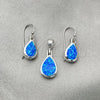 Sterling Silver Earring and Pendant Adult Set, Teardrop Design, Polished, Silver Finish, 10.391.0025