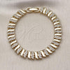 Oro Laminado Tennis Bracelet, Gold Filled Style with White Cubic Zirconia, Polished, Golden Finish, 03.283.0463.07
