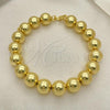 Oro Laminado Fancy Bracelet, Gold Filled Style Ball Design, Polished, Golden Finish, 03.341.0192.08