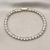 Oro Laminado Tennis Bracelet, Gold Filled Style with White Cubic Zirconia, Polished, Golden Finish, 03.221.0057.07