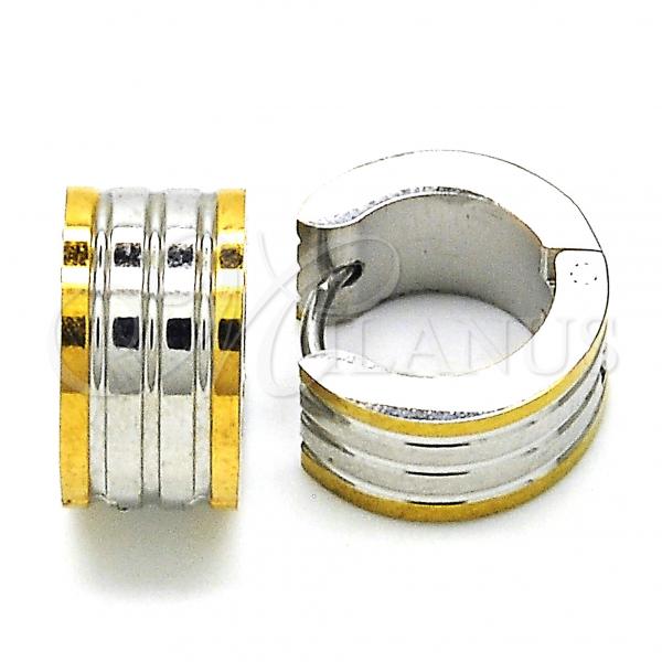 Stainless Steel Huggie Hoop, Polished, Two Tone, 02.216.0067.1.15