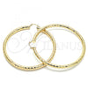 Oro Laminado Extra Large Hoop, Gold Filled Style Hollow Design, Diamond Cutting Finish, Golden Finish, 02.170.0308.80