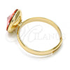 Oro Laminado Multi Stone Ring, Gold Filled Style with Rose Peach Swarovski Crystals, Polished, Golden Finish, 01.239.0001.7 (One size fits all)