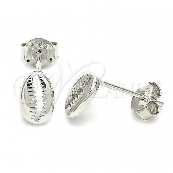 Sterling Silver Stud Earring, Polished, Rhodium Finish, 02.332.0080