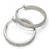 Stainless Steel Medium Hoop, with White Crystal, Polished, Steel Finish, 02.255.0001.35